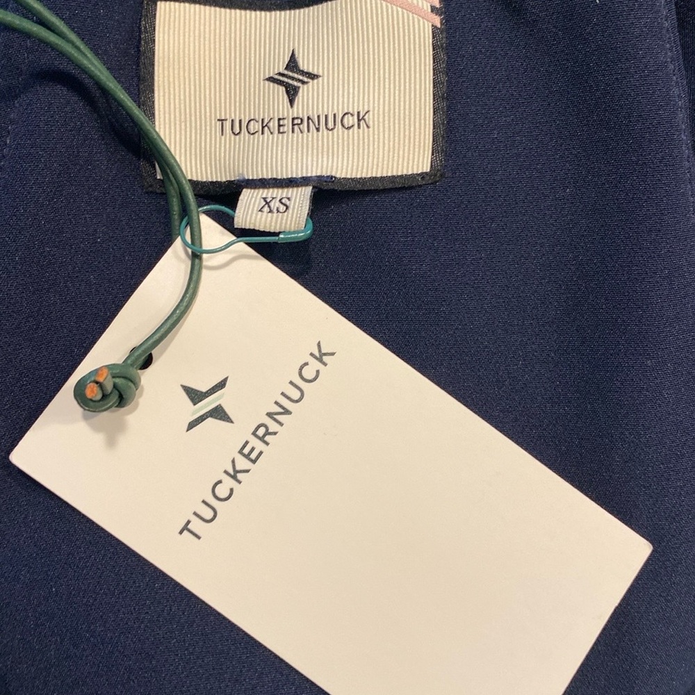 Tuckernuck | NEW Navy Mason Preppy Ruffle Collar Bow Tie Top Size XS - Picture 10 of 11